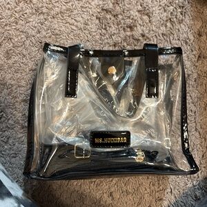 Clear Tote Bag with Black Trim
